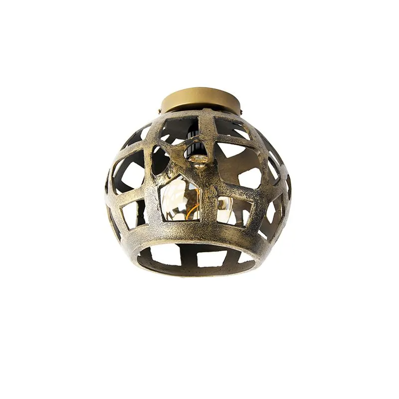 Plafoniera industriale oro antico - Bobby