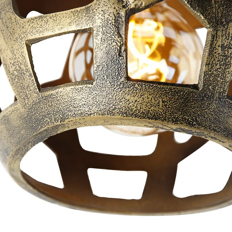 Plafoniera industriale oro antico - Bobby