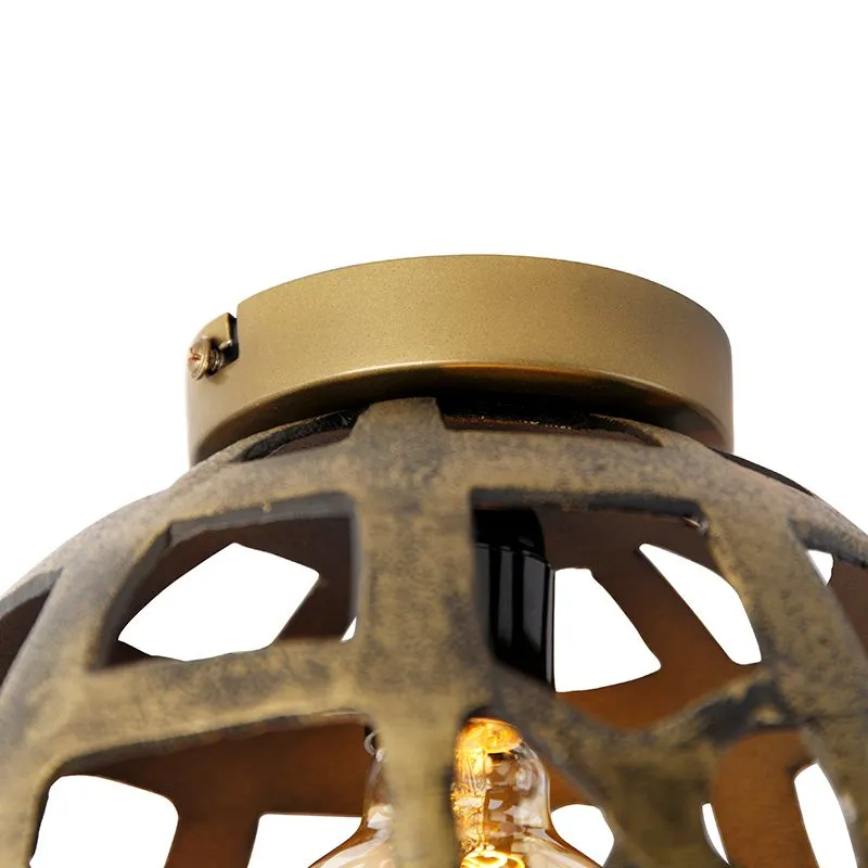 Plafoniera industriale oro antico - Bobby