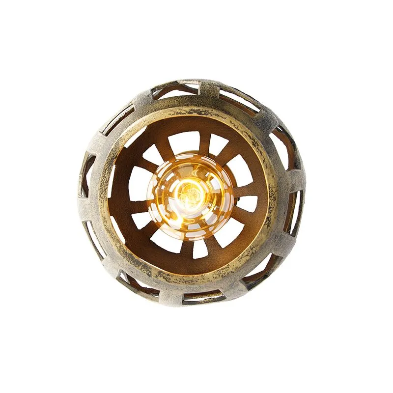 Plafoniera industriale oro antico - Bobby