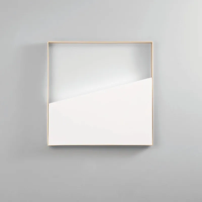Plafoniera Led cct Quadrata Bianca E Oro 10W 1200Lm 40X40X3,5Cm