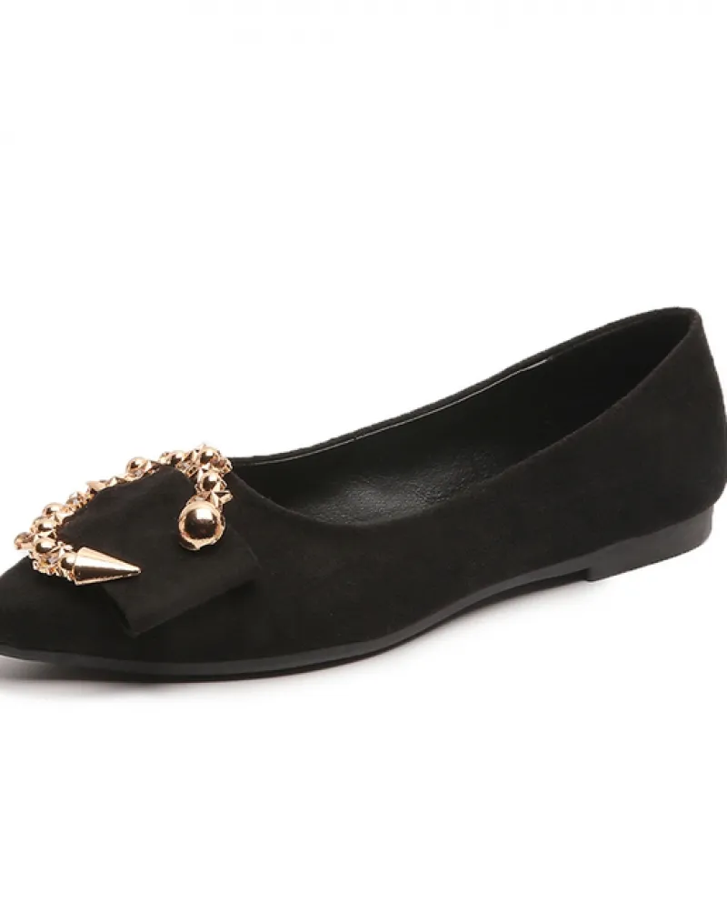 Plus Size 43 Primavera E Autunno Scarpe Basse Da Donna Delle Donne di Strass Fibbia Quadrata Punta A Punta Shallows Donne Da Spo