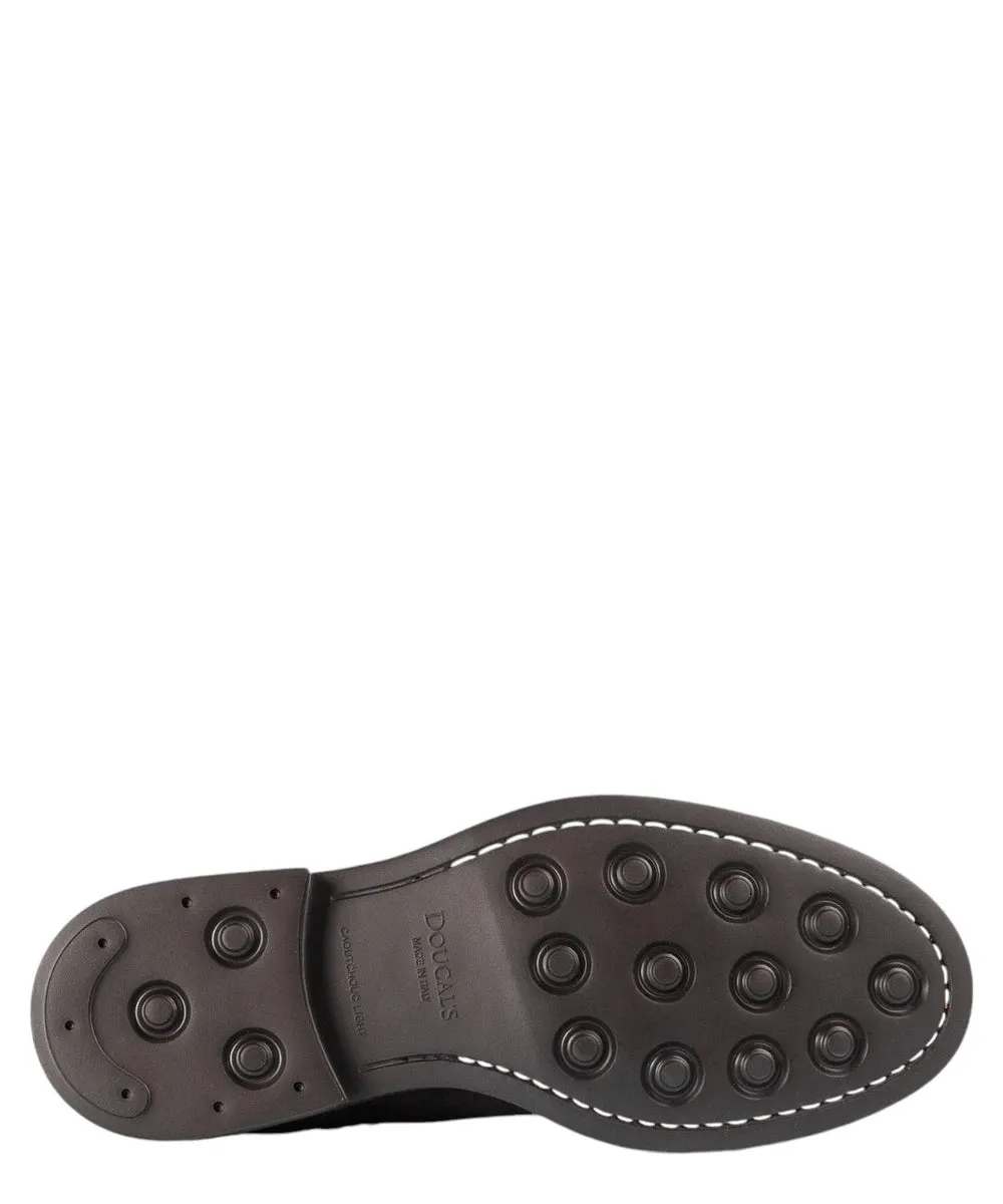 Polacchino Chelsea in suede marrone con elastici