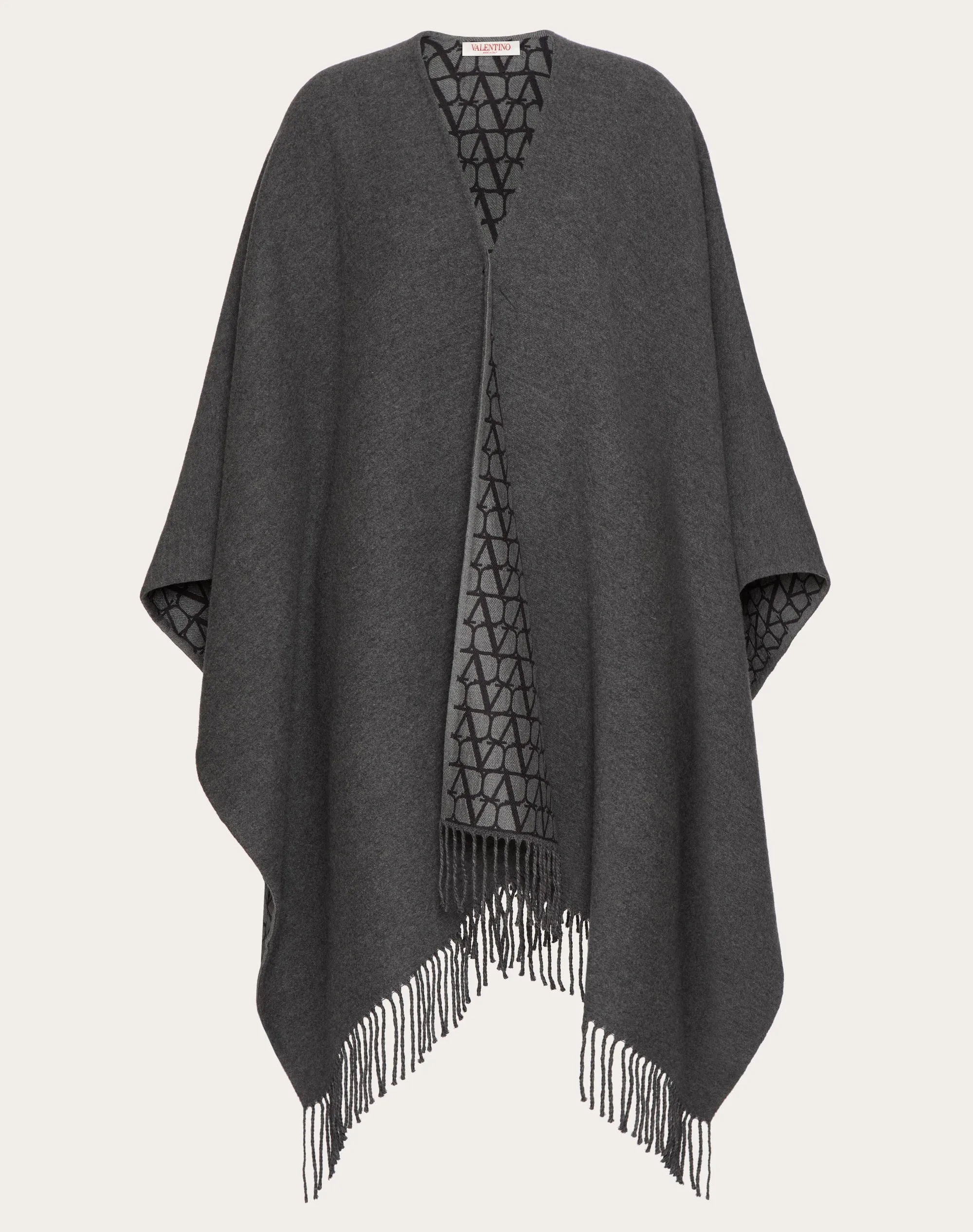 PONCHO DOUBLE TOILE ICONOGRAPHE IN LANA, SETA E CACHEMIRE