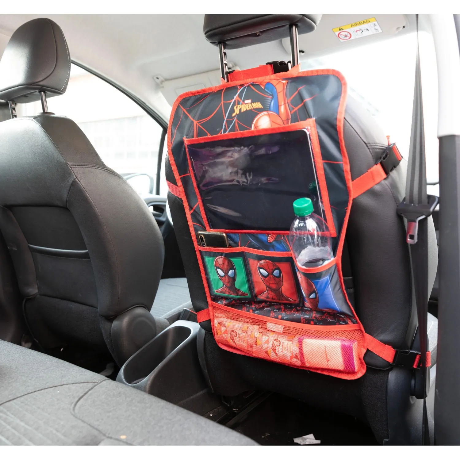 Proteggisedile e porta oggetti con tasche Spiderman
