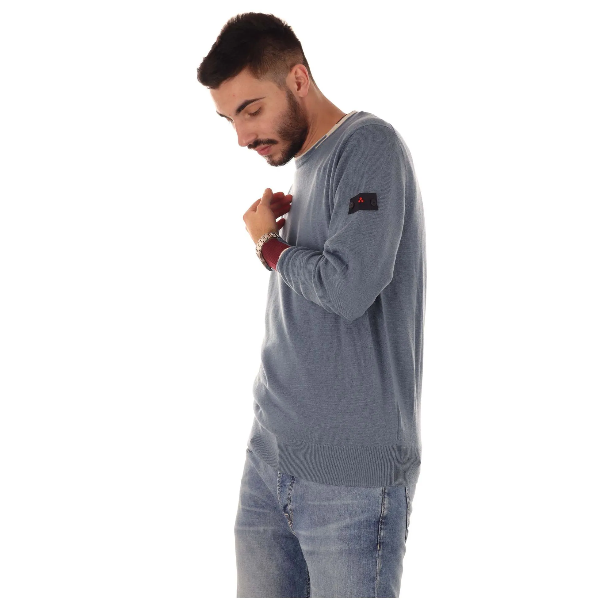 Pullover marlon 02 in lana con inserti a contrasto
