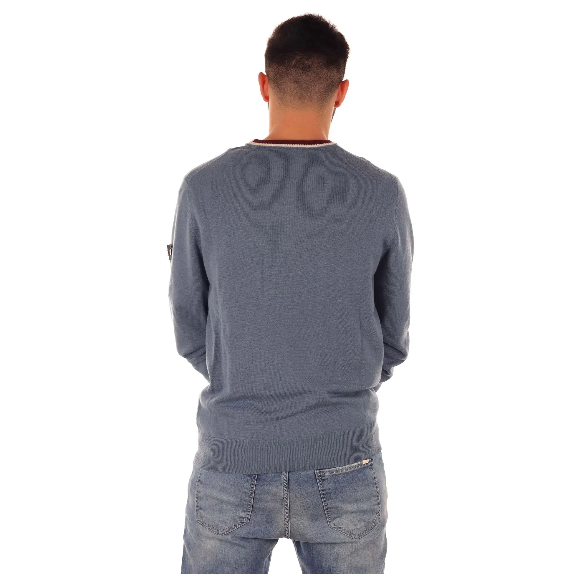 Pullover marlon 02 in lana con inserti a contrasto