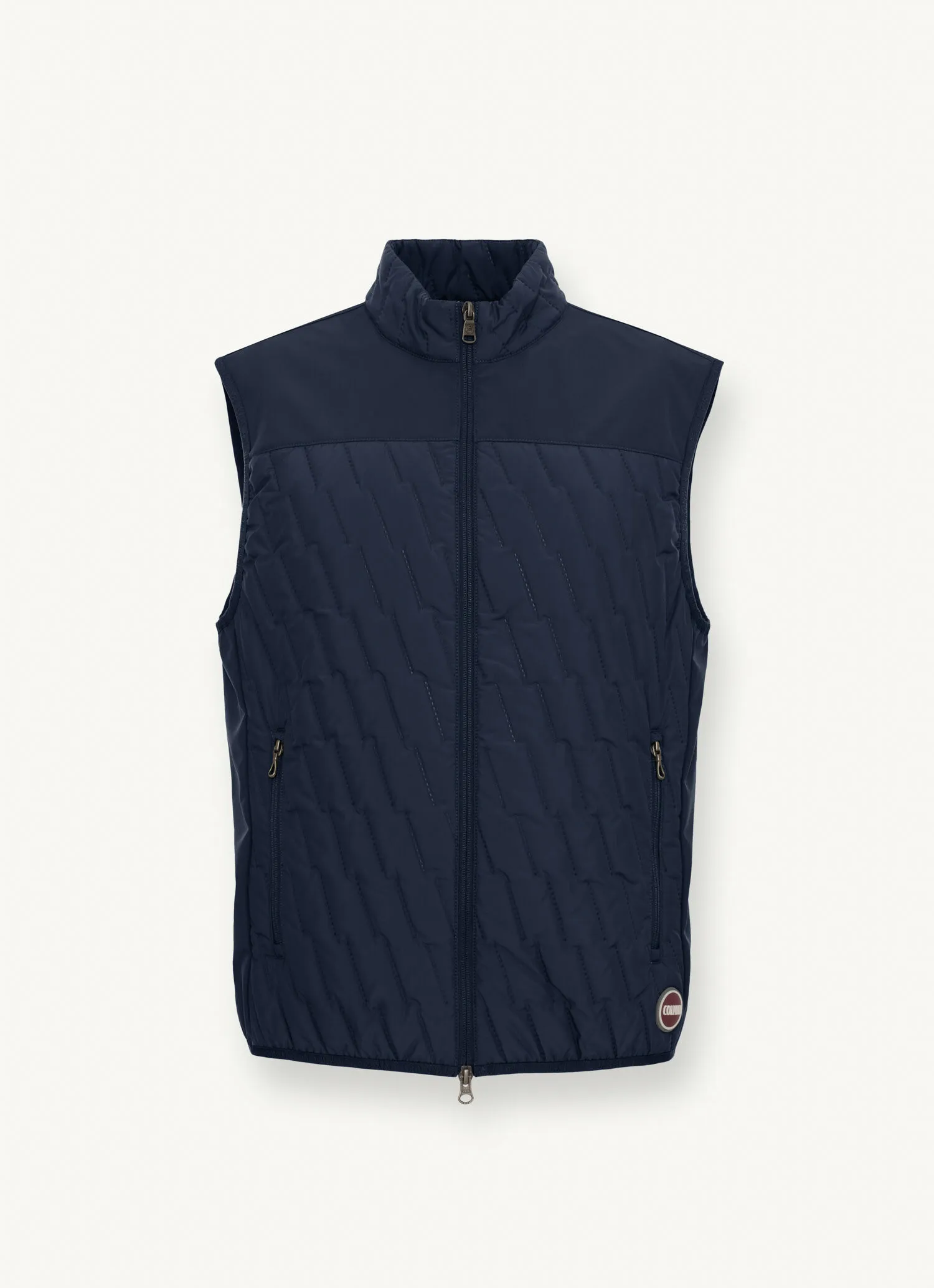 Quilted gilet with softshell inserts
