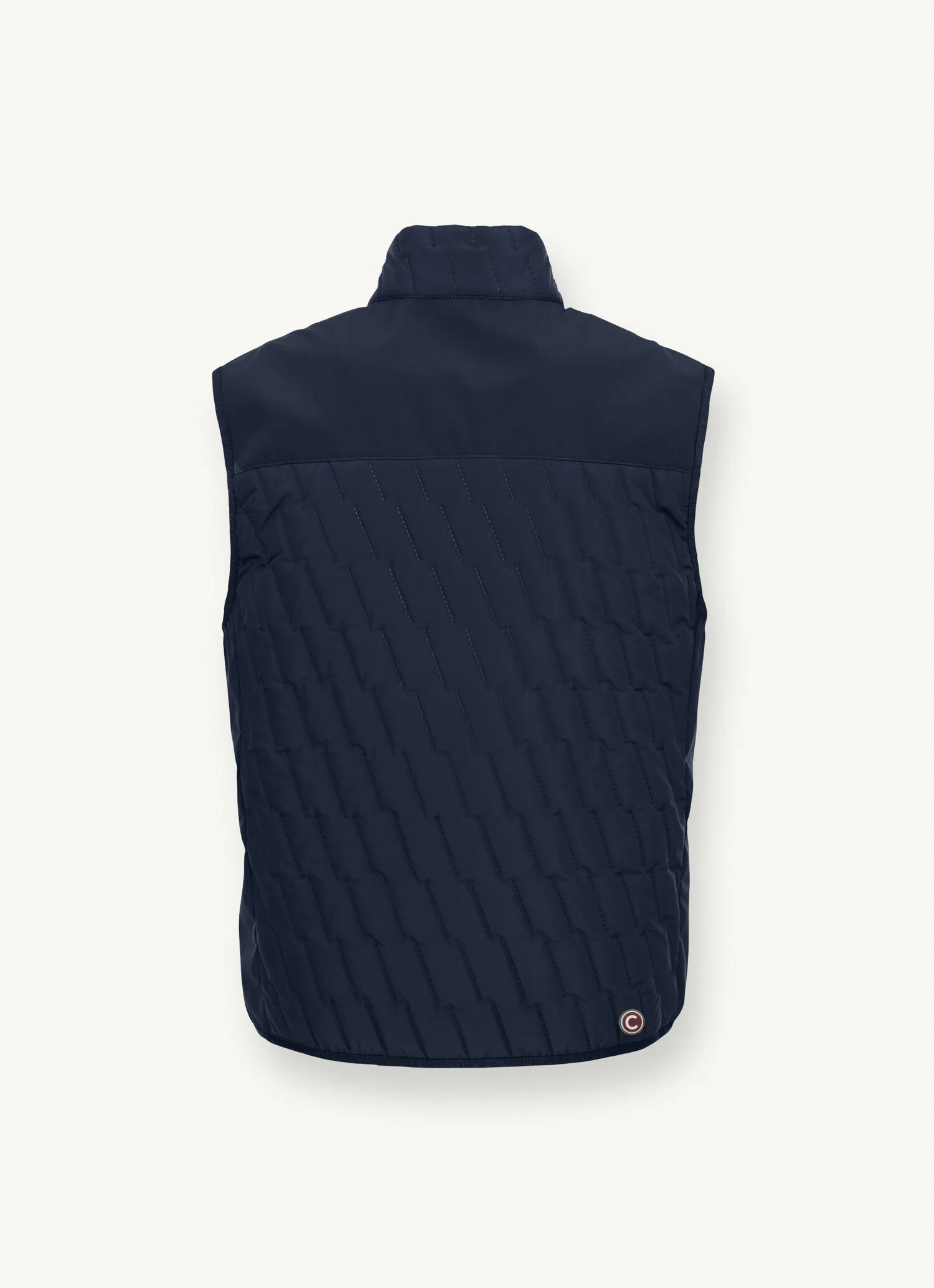 Quilted gilet with softshell inserts