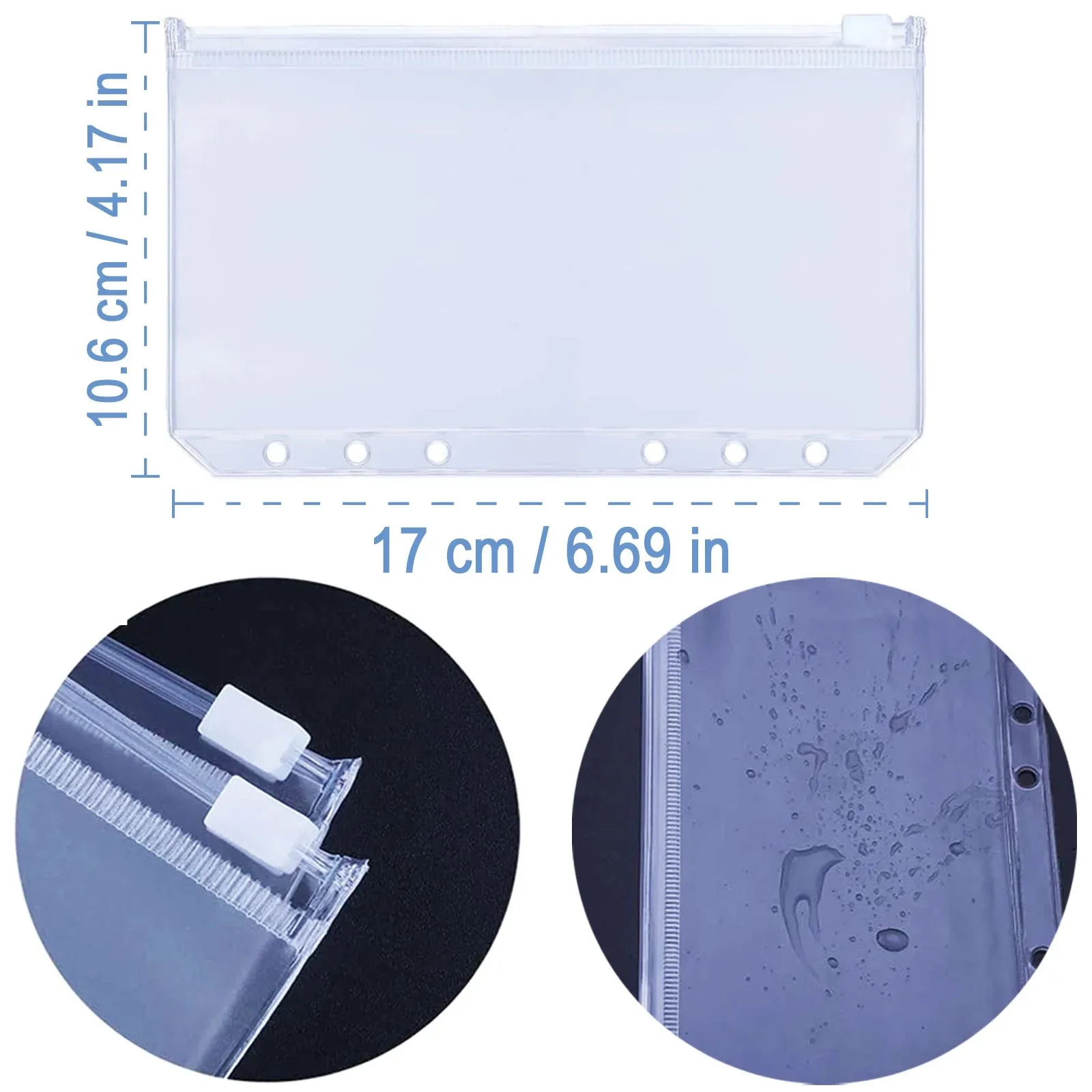 Raccoglitore economico con buste con cerniera, buste per contanti con fogli economici, tasche in PVC, buste per contanti, adesiv