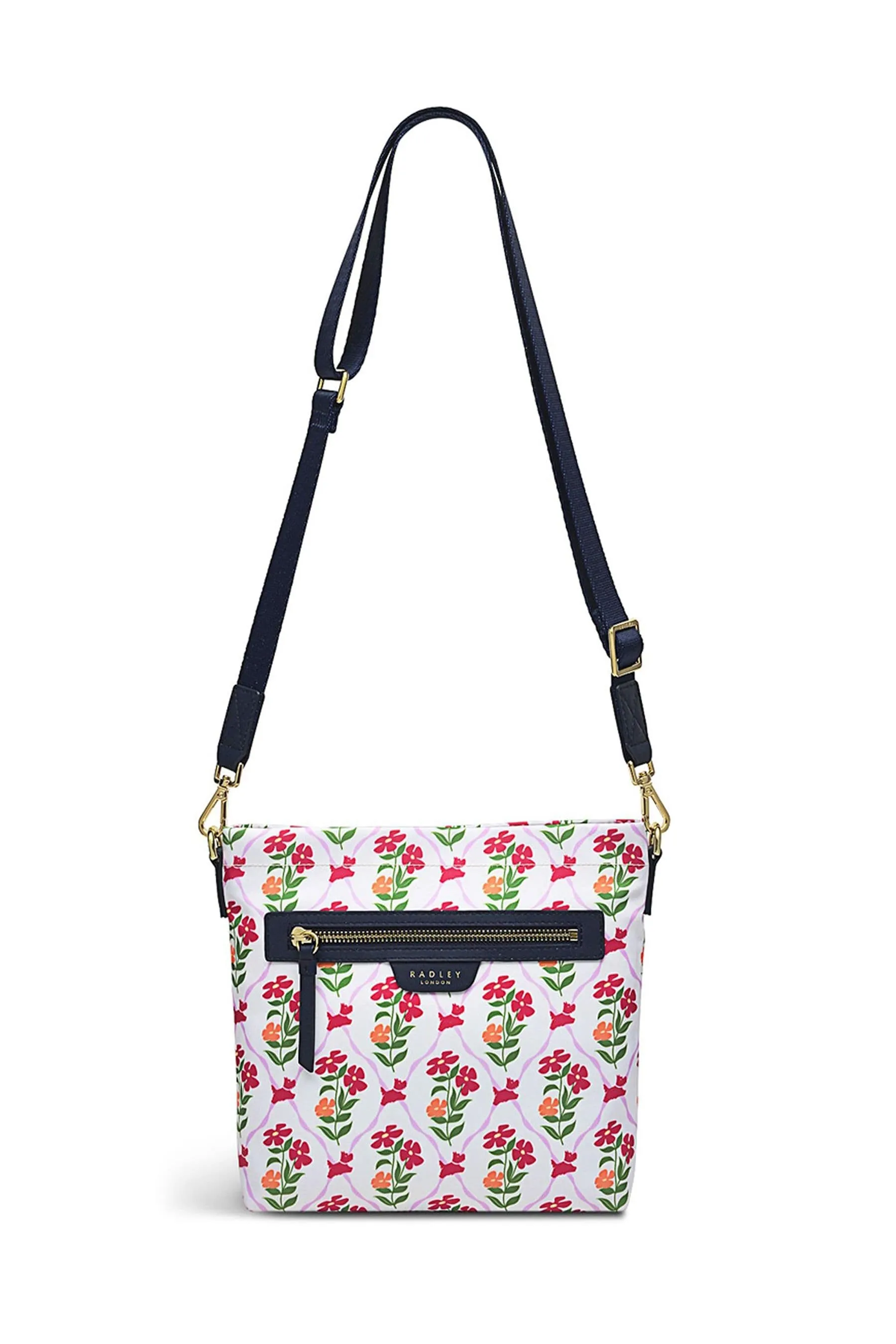 Radley London - Small Finsbury Park - Giostra Floreale - Bianco a tracolla con zip sulla parte superiore - Borsa
