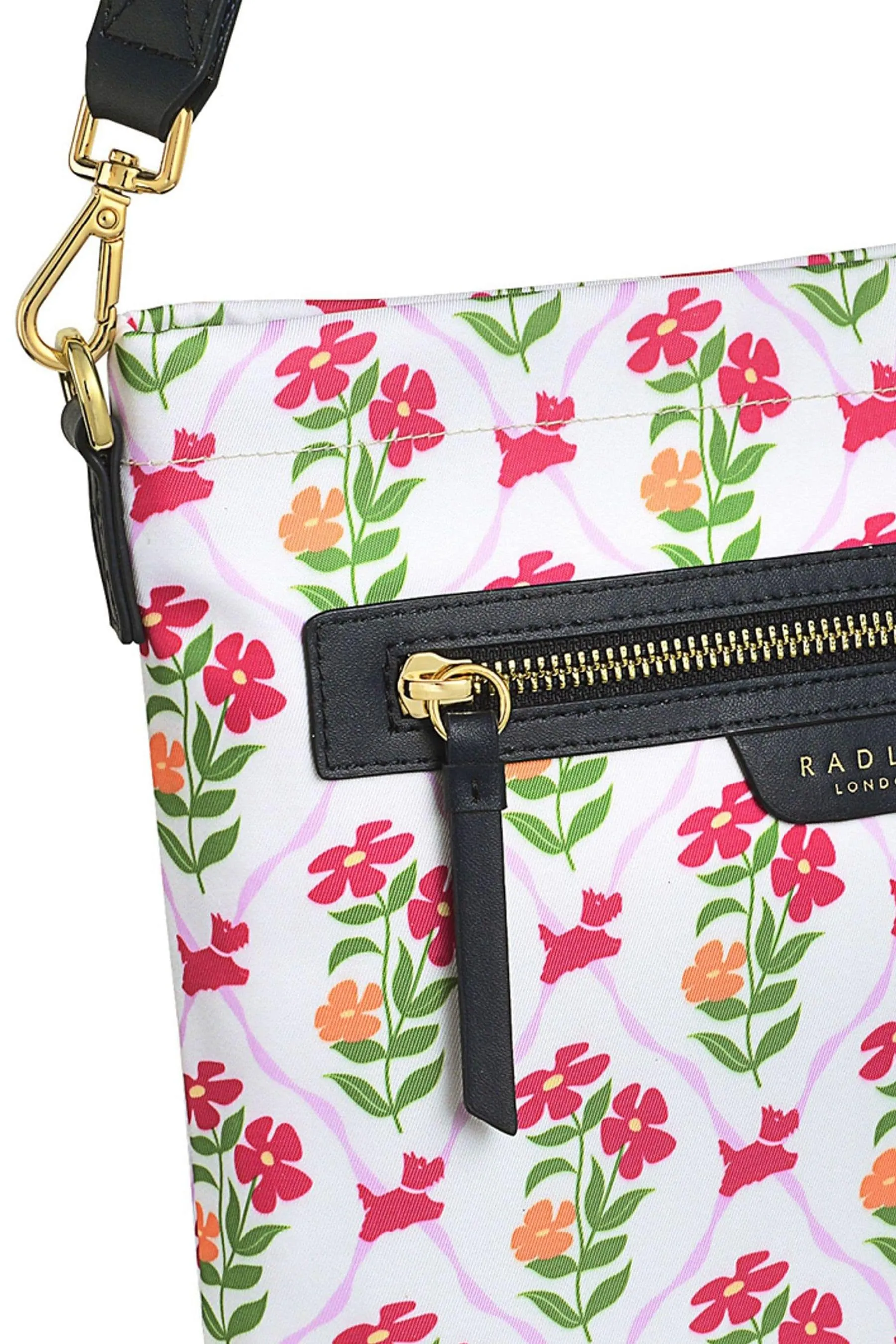 Radley London - Small Finsbury Park - Giostra Floreale - Bianco a tracolla con zip sulla parte superiore - Borsa