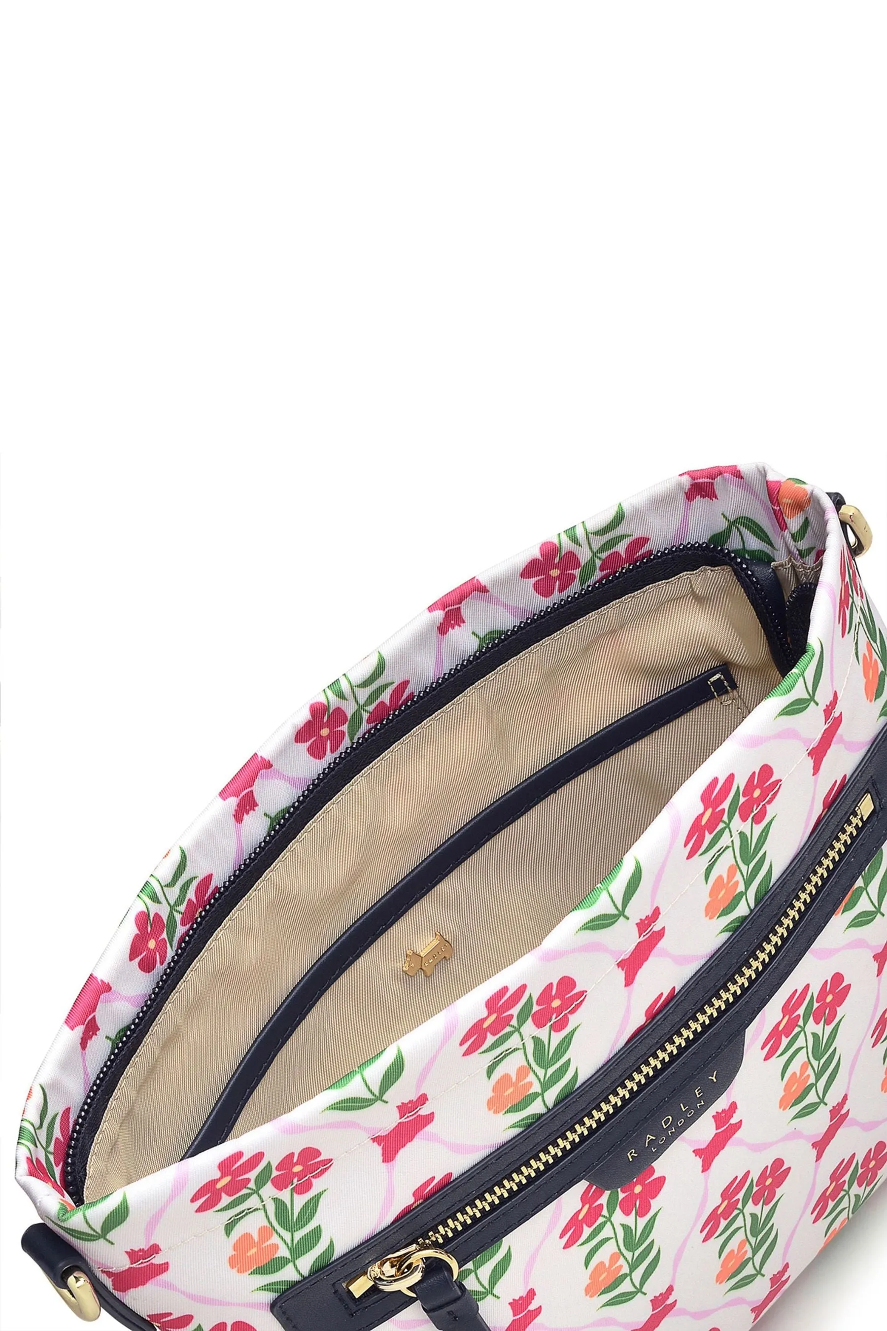 Radley London - Small Finsbury Park - Giostra Floreale - Bianco a tracolla con zip sulla parte superiore - Borsa