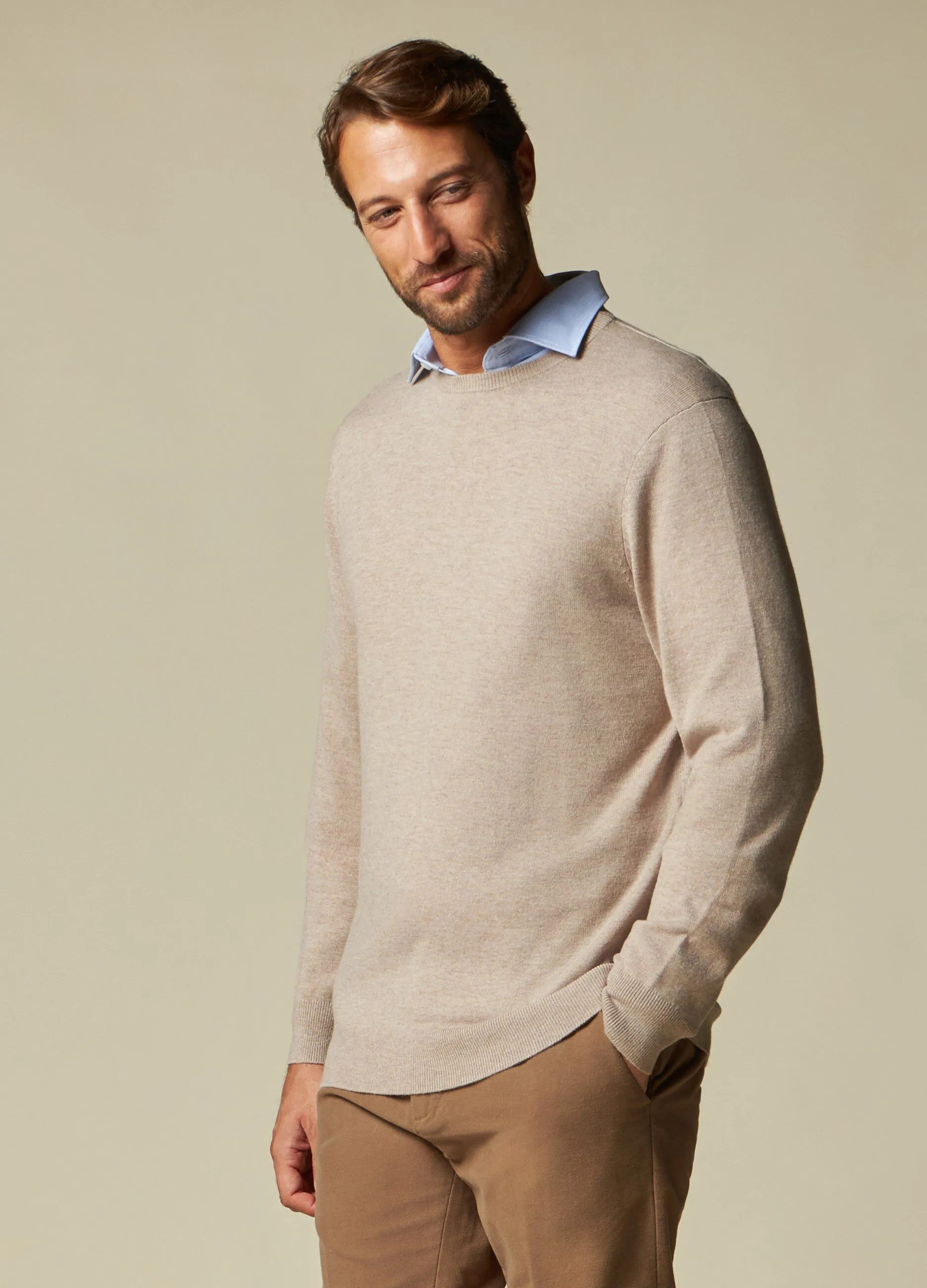 RUMFORD  Pullover rasato mouliné con cashmere Rumford uomo