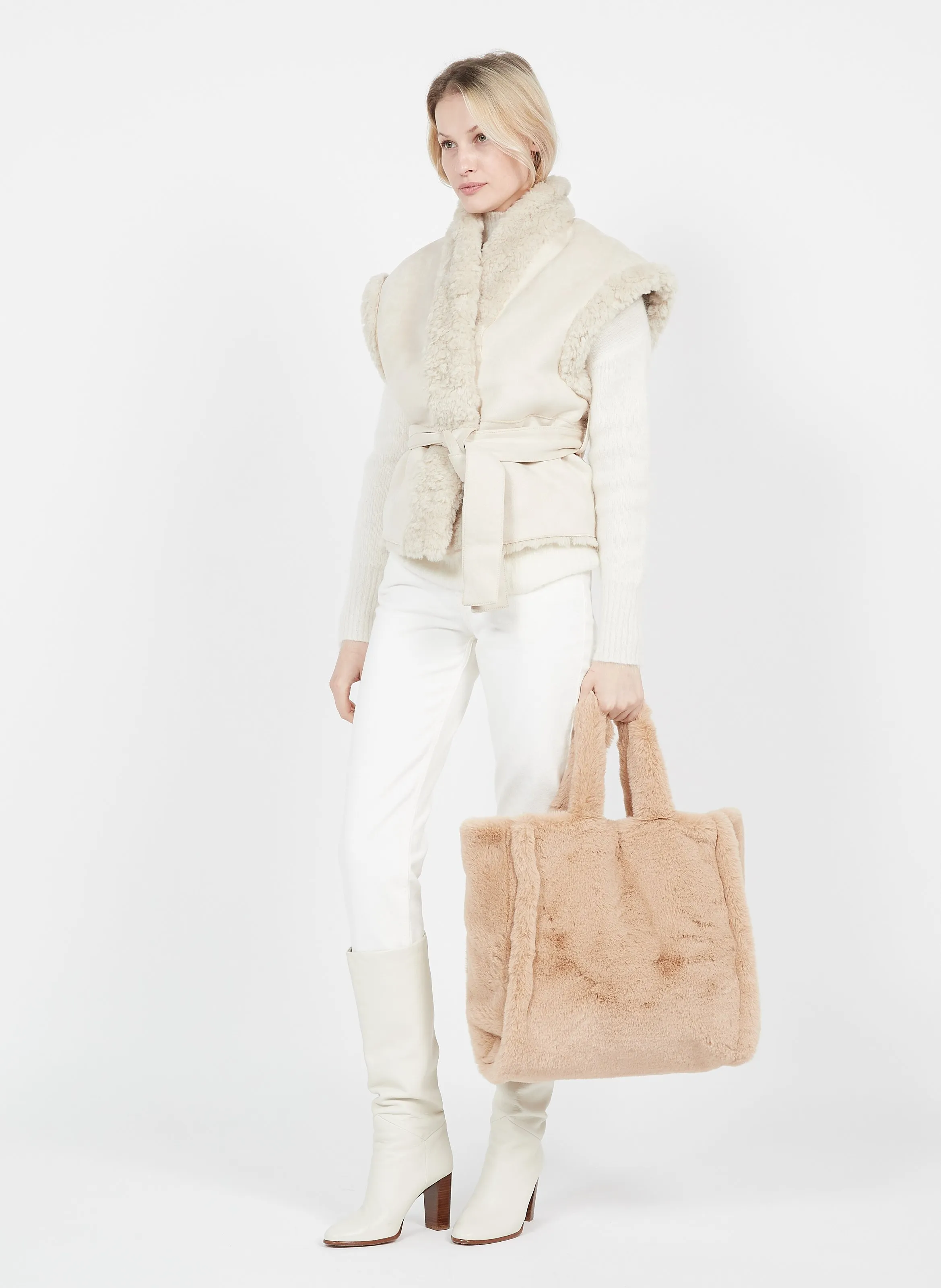  SAISON 1865   Borsa in pelliccia ecologica | Beige