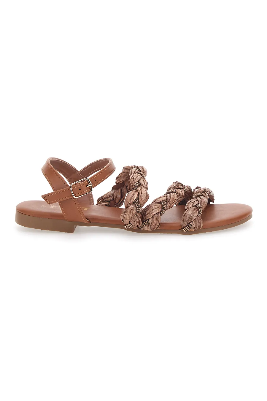 Sandali Cognac con Trecce The First Chic 003