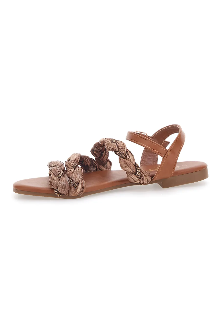 Sandali Cognac con Trecce The First Chic 003