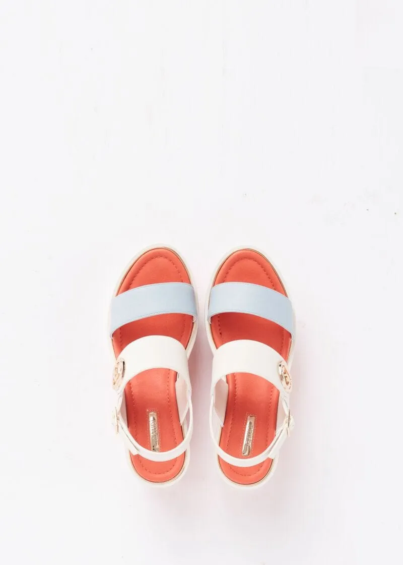 Sandali platform con motivo color block