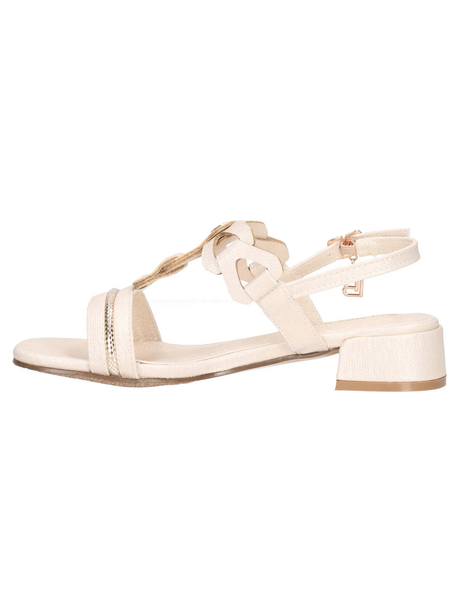 Sandalo con tacco basso Laura Biagiotti da donna beige chiaro