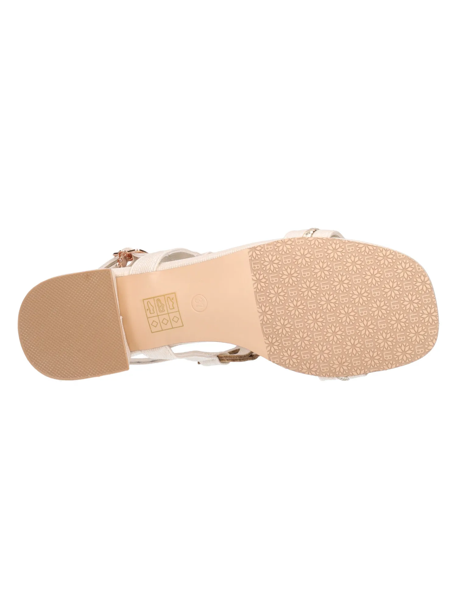 Sandalo con tacco basso Laura Biagiotti da donna beige chiaro