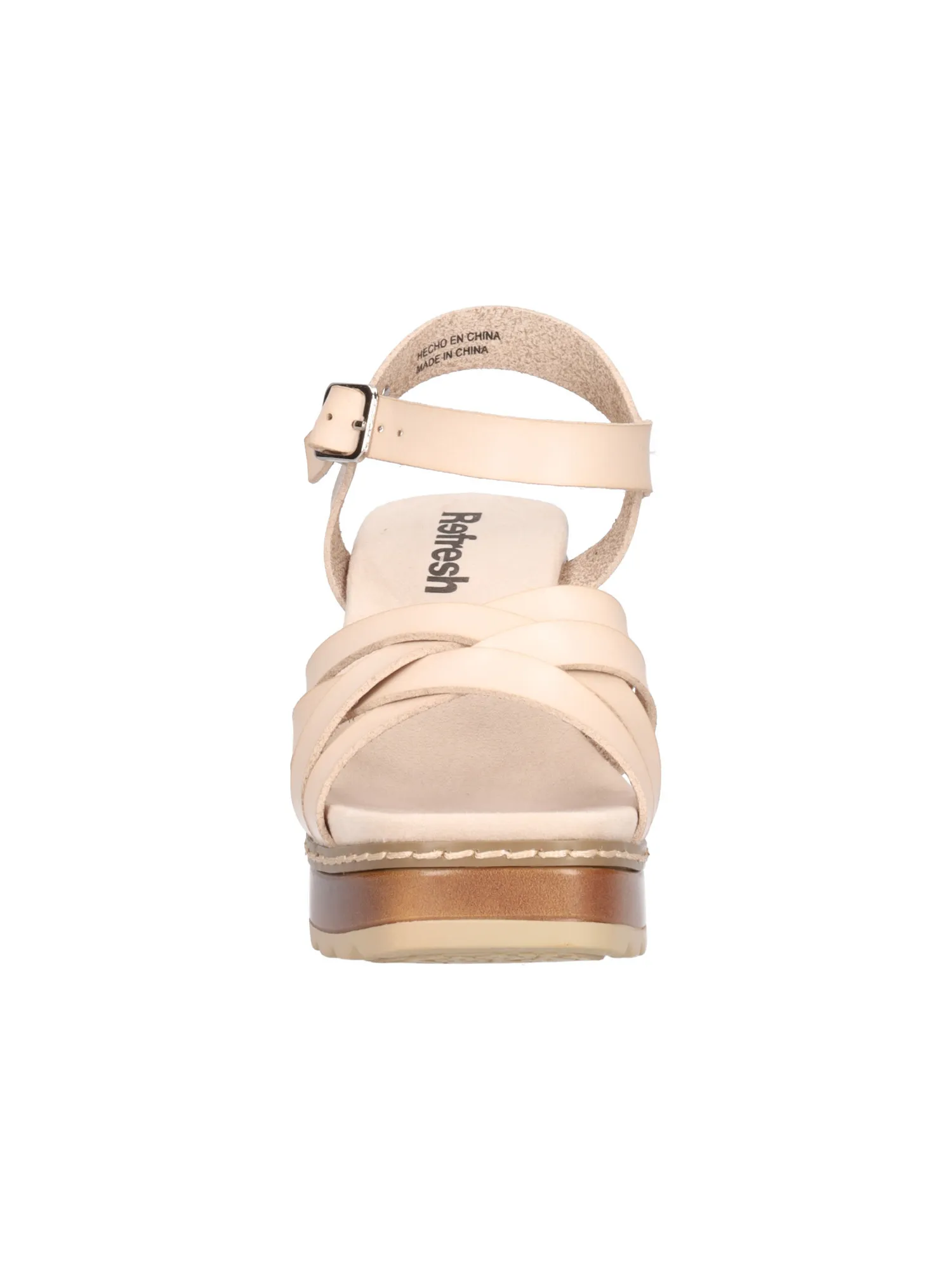 Sandalo con tacco largo Refresh Vegan da donna beige