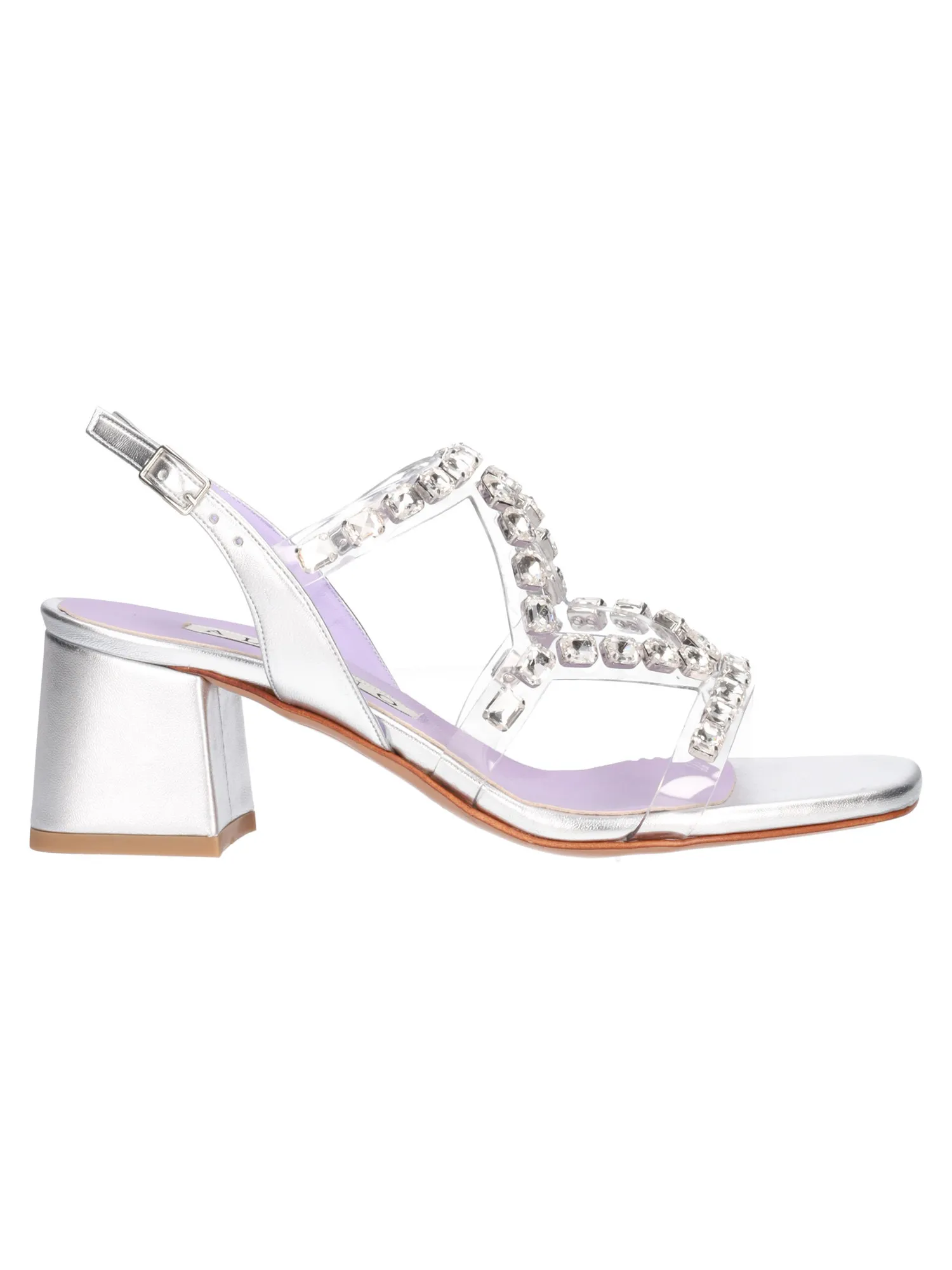 Sandalo elegante con tacco largo Albano da donna argento