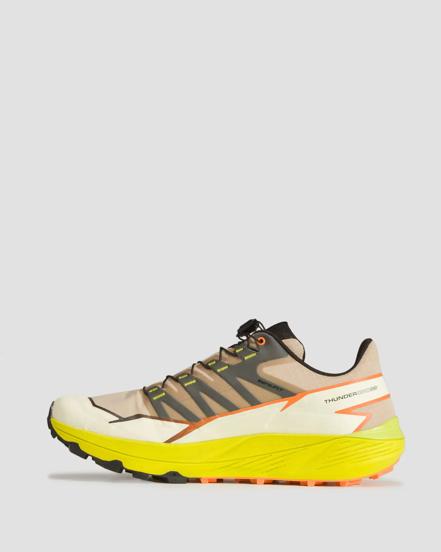 Scarpe da trail da uomo Salomon Thundercross L47523100-safari-sulphr-black