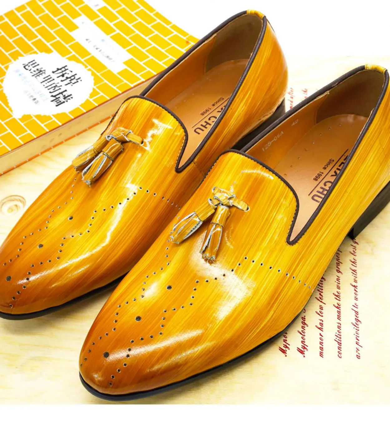 Scarpe da uomo da sposa Colore giallo Scarpe da uomo gialle Scarpe da uomo gialle da sposa Scarpe casual in pelle da uomo
