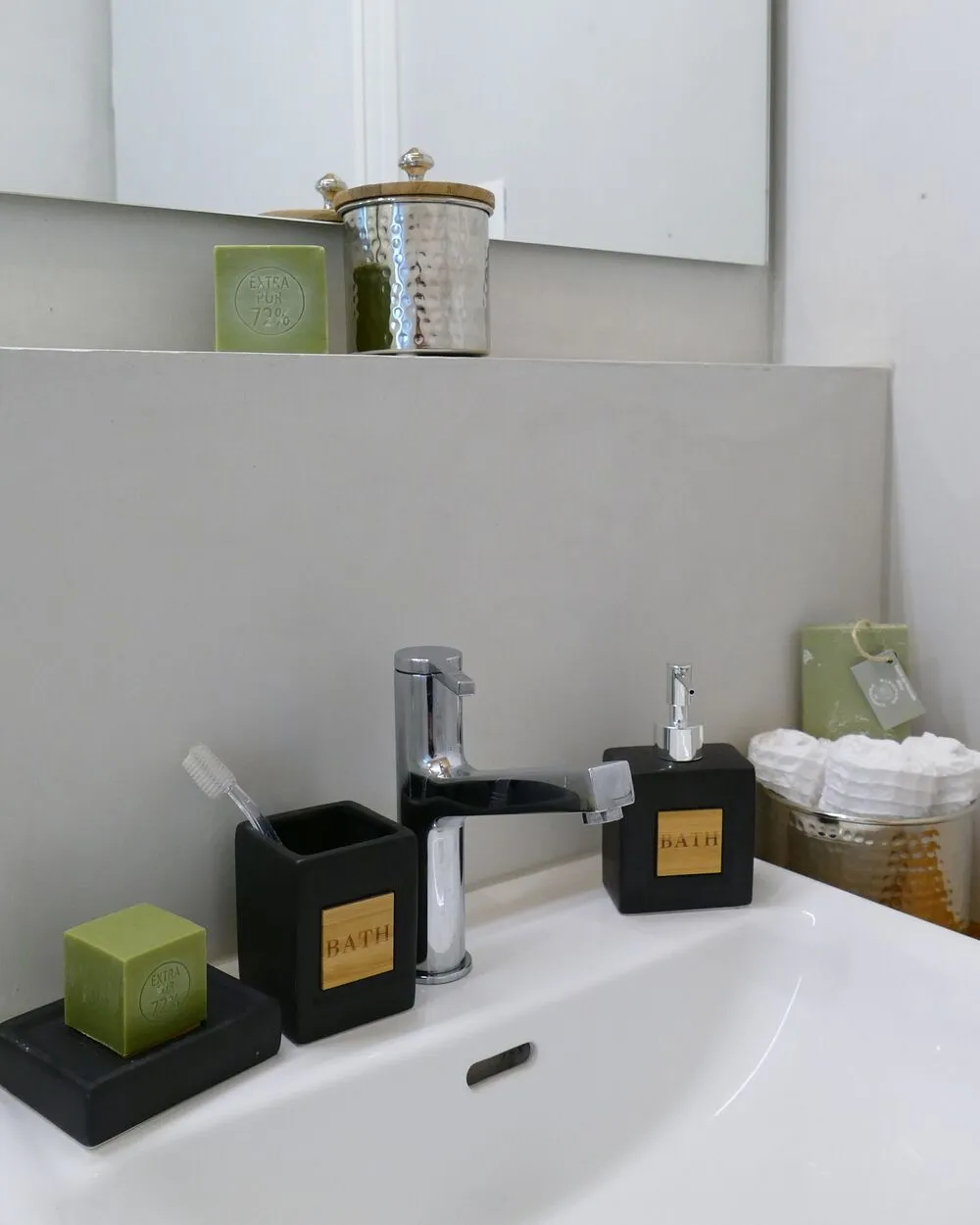 Set da 4 accessori per il bagno KOUROU Ceramica Nero