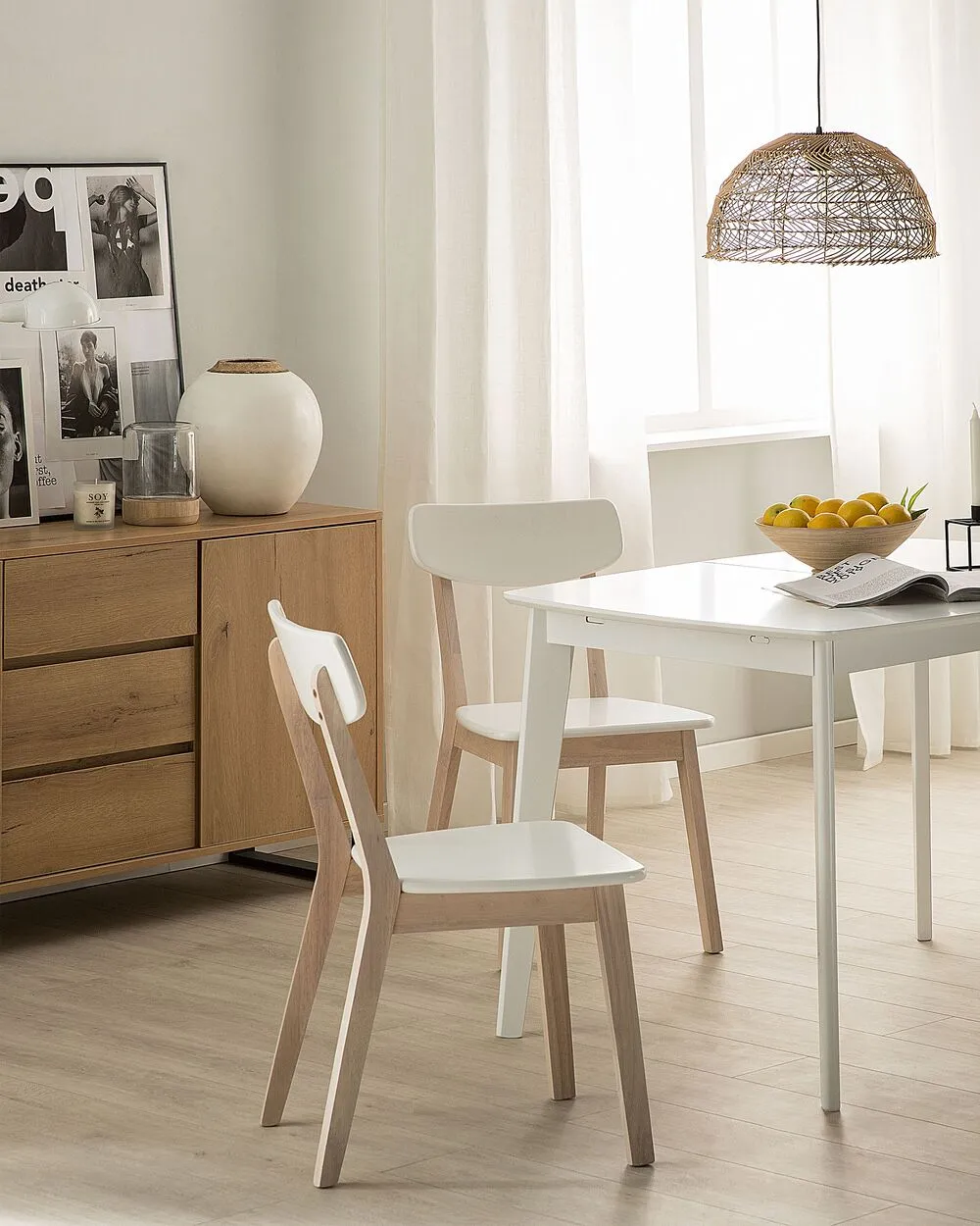 Set of 2 Dining Chairs SANTOS White