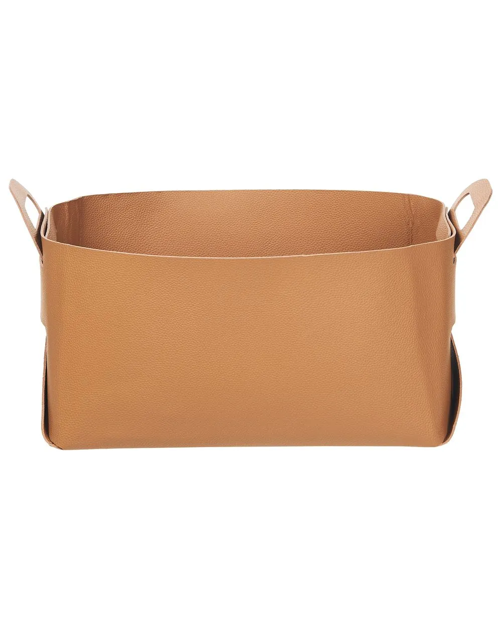 Set of 2 Faux Leather Baskets Golden Brown NUZI