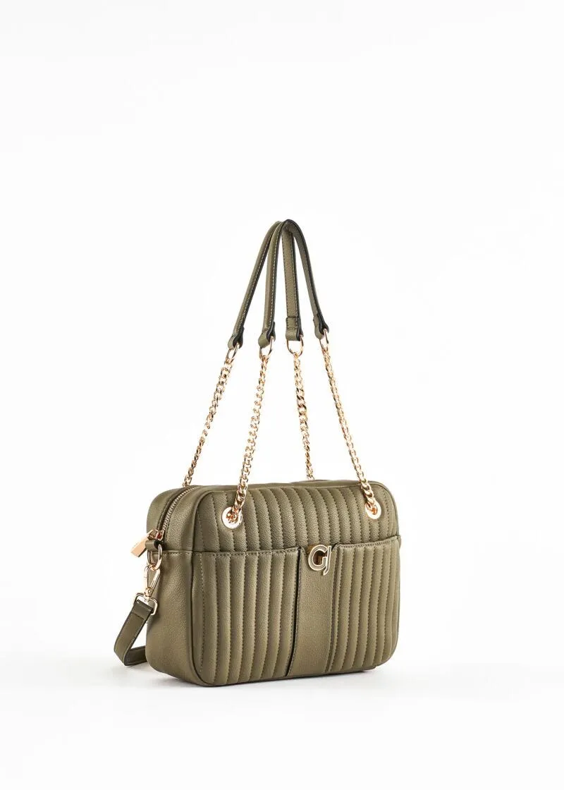 Shoulder bag in simil pelle plissé