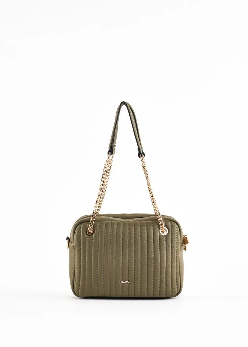 Shoulder bag in simil pelle plissé