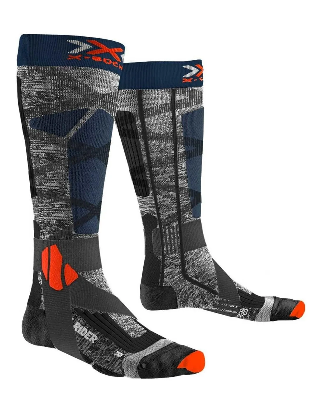 Ski Socks X Socks Ski Rider 4.0 Grigio / Blu