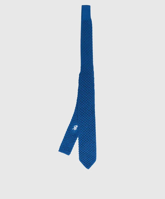 Stefano Ricci Cravatta in seta blu per bambini YCRM1600SETA