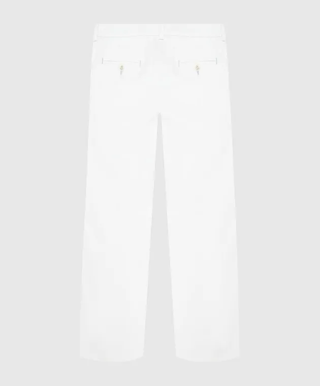 Stefano Ricci Pantaloni bianchi da bambino con ricami YUT7200040VAL003
