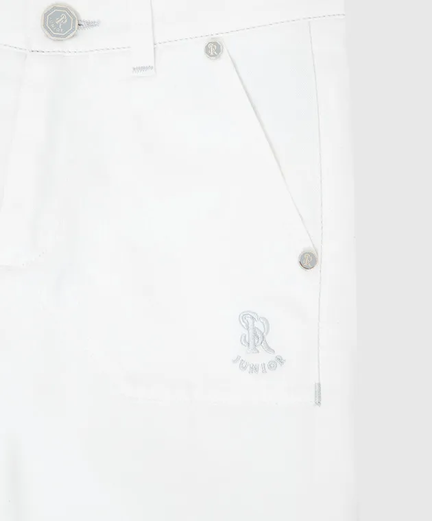 Stefano Ricci Pantaloni bianchi da bambino con ricami YUT7200040VAL003