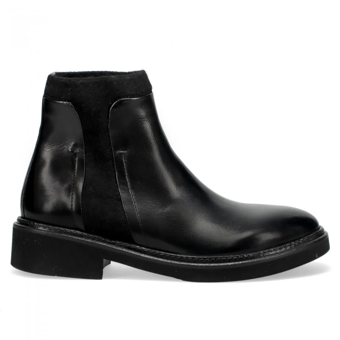 Stivaletto calzino Calpierre DM82 nero  in pelle e lana