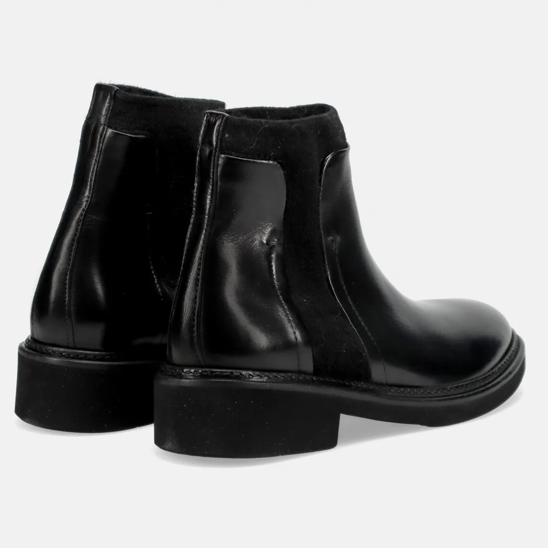 Stivaletto calzino Calpierre DM82 nero  in pelle e lana
