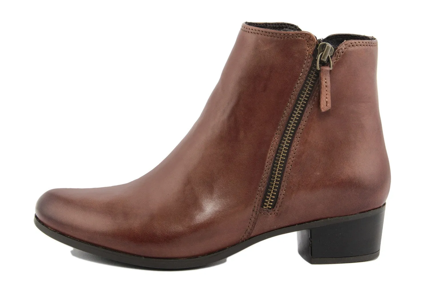 Stivaletto con tacco Donna in pelle Marrone