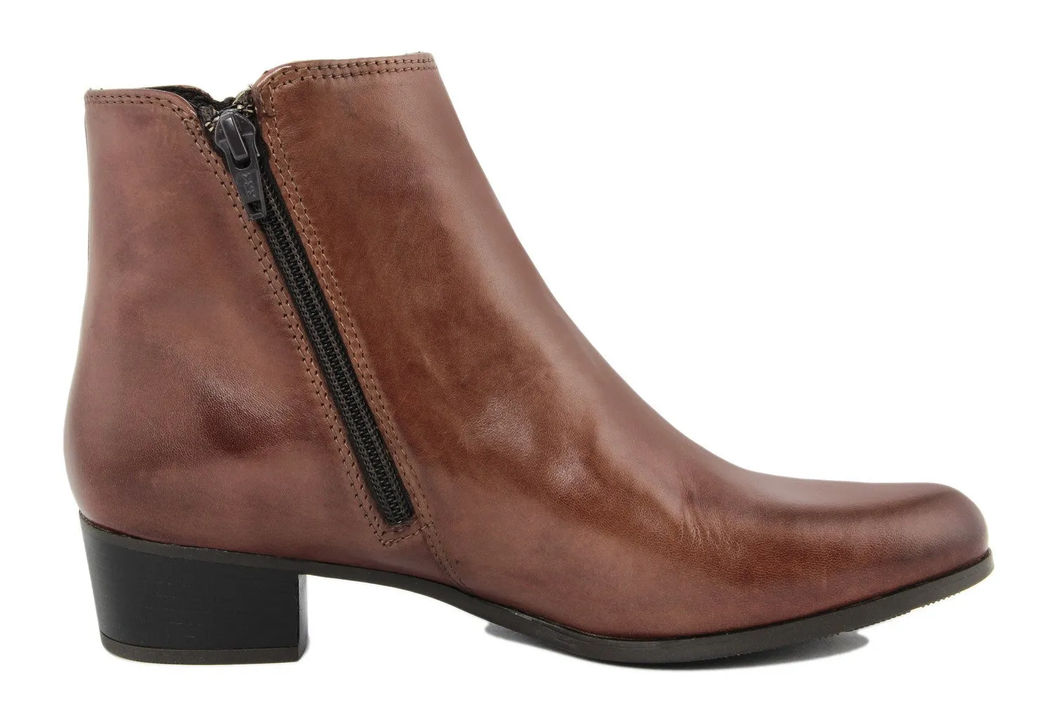 Stivaletto con tacco Donna in pelle Marrone