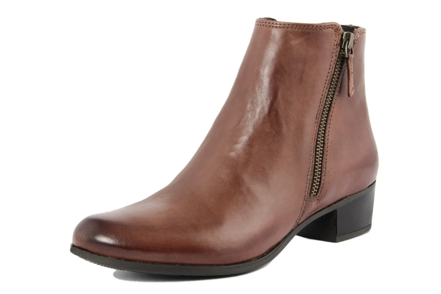 Stivaletto con tacco Donna in pelle Marrone