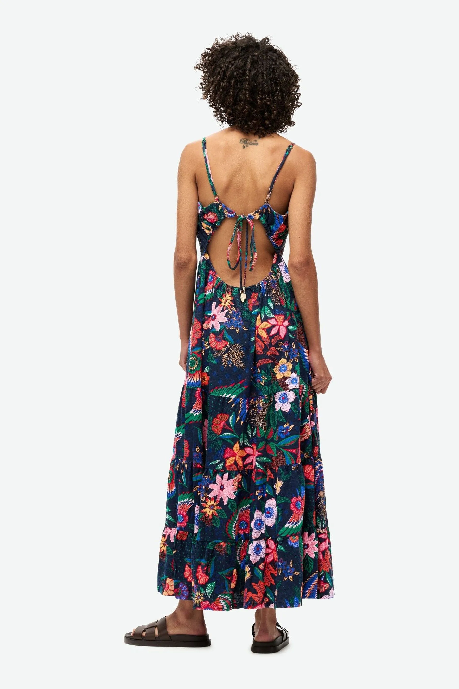 Superdry - Abito maxi a canotta a punto smock