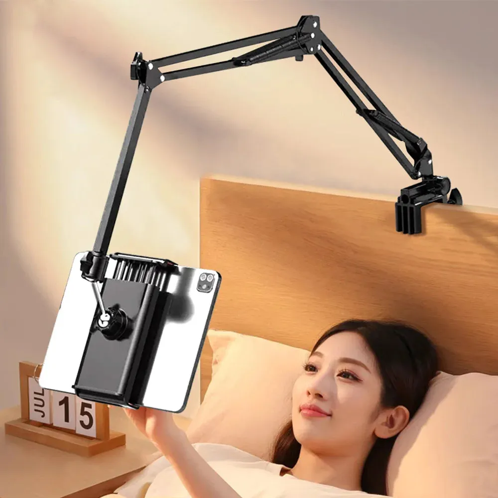 Supporto per Tablet per letto con braccio in metallo da 90cm supporto per Tablet da letto rotante a 360 ° per supporto per iPad 