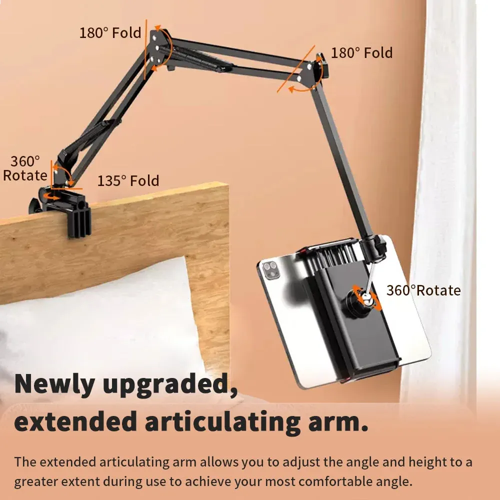 Supporto per Tablet per letto con braccio in metallo da 90cm supporto per Tablet da letto rotante a 360 ° per supporto per iPad 