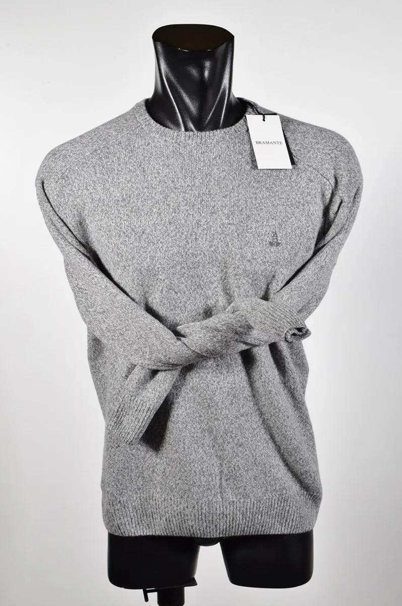 Sweater bramante round neck regular fit mixed wool mouliné
