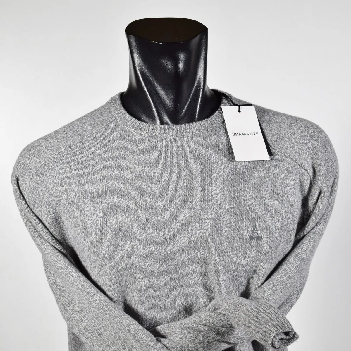 Sweater bramante round neck regular fit mixed wool mouliné