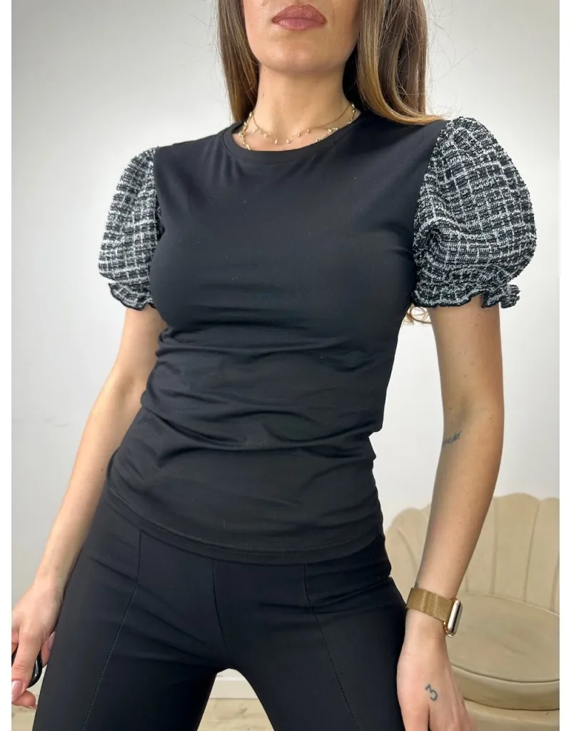 T-SHIRT CAROL NERA CON BIANCO