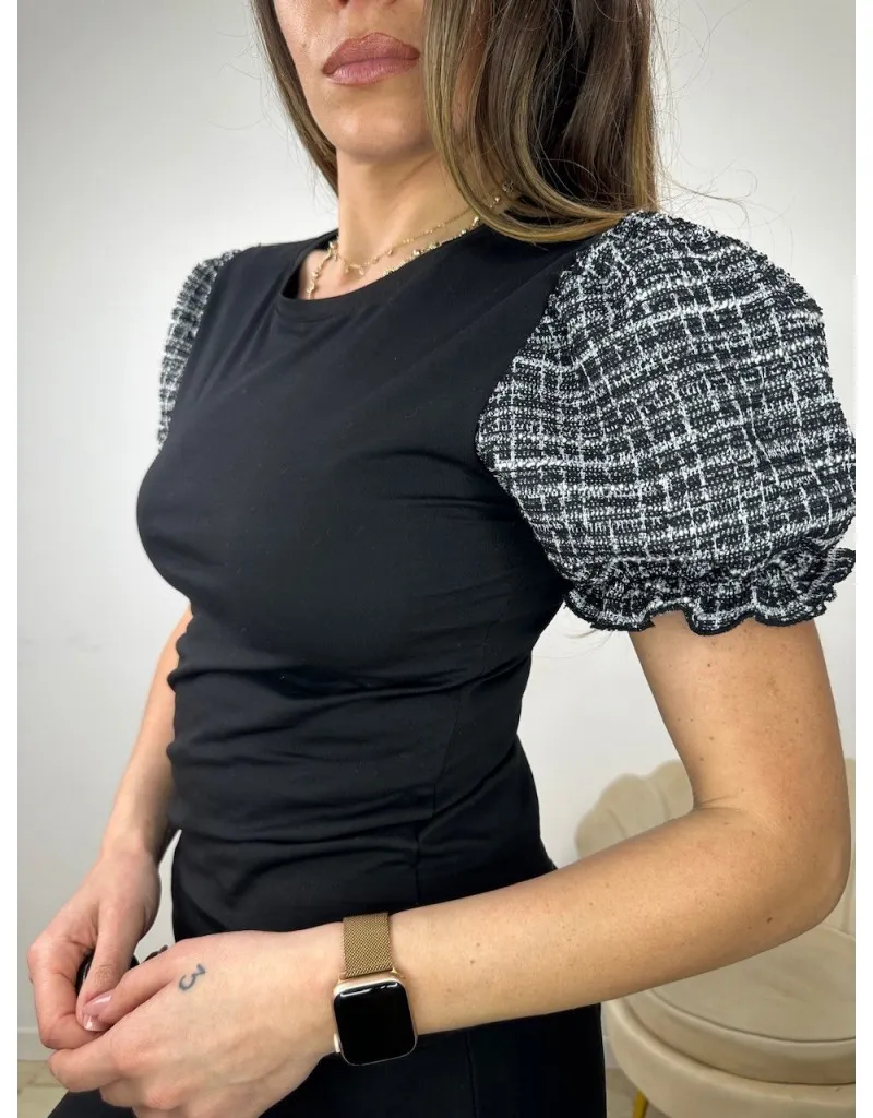 T-SHIRT CAROL NERA CON BIANCO
