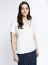T-shirt con scritta ricamata